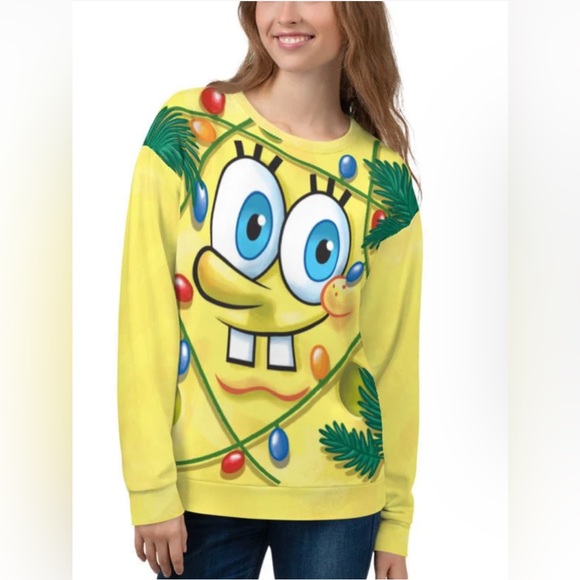 SpongeBob Holiday Festive Crewneck Sweater - Women’s Size Medium - Picture 1 of 1